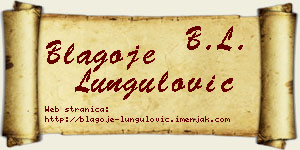 Blagoje Lungulović vizit kartica